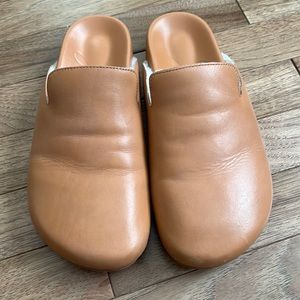 J.Crew pacific sherpa-lined leather clog
